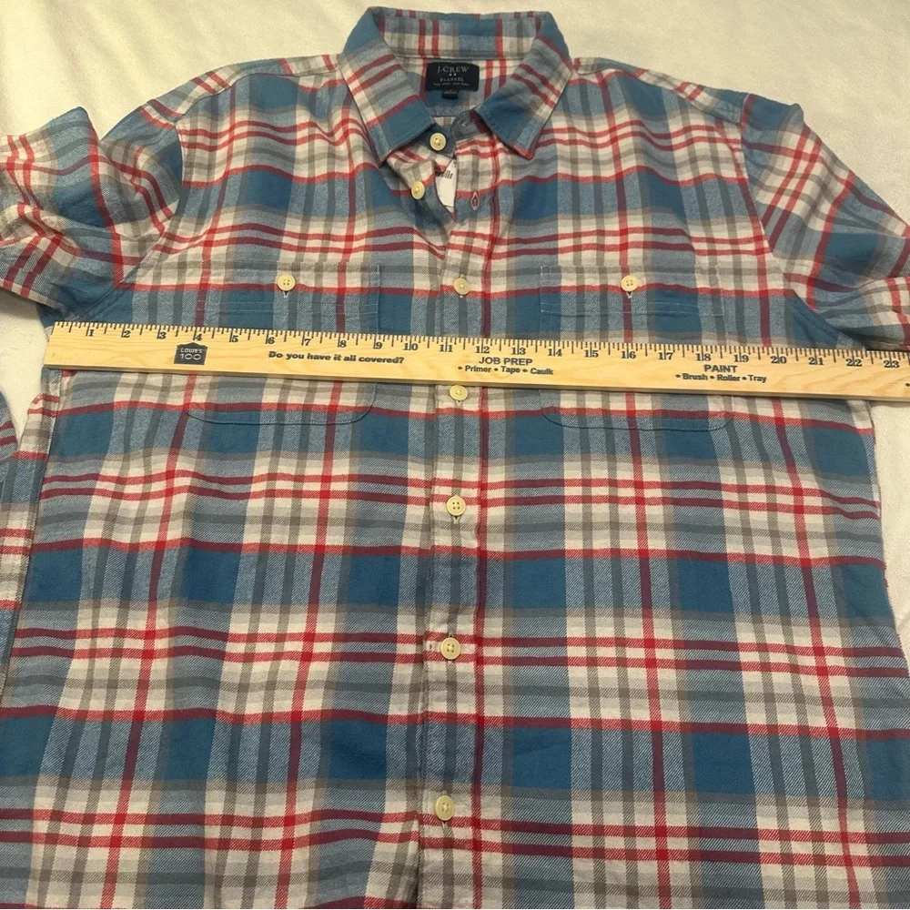J. Crew Men’s Large Multicolor‎ Plaid Flannel Button-Up Shirt